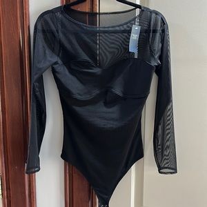 NWT Abercrombie sheer neck bodysuit